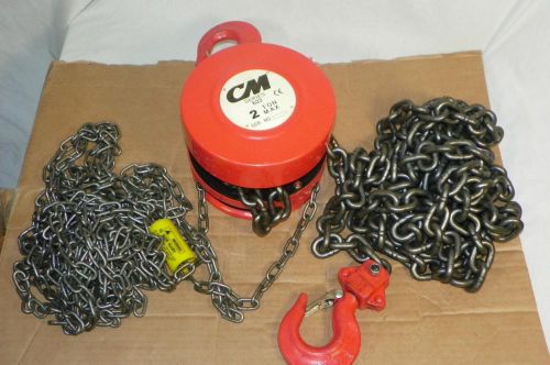 New cm model 2233 2 ton 20ft lift low headroom chain hoist 4000lb hook opening for sale
