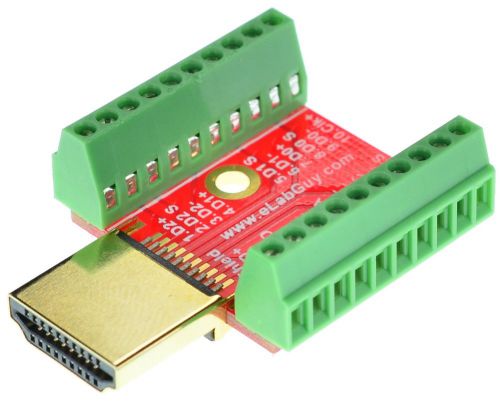 Hdmi type a male socket breakout board, plug, adapter,  elabguy hdmi-am-bo-v1b for sale