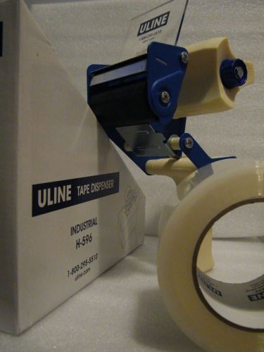 Uline 3&#034; 3-inch industrial side loader packaging tape dispenser w/ 1 tape roll for sale