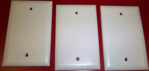 THREE Single Gang Plastic White Electric Box Wall Plate Cover no screws