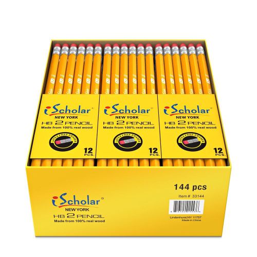 iScholar Gross Pack Pencils #2 Yellow Box of 144 (33144) 1 144 Count