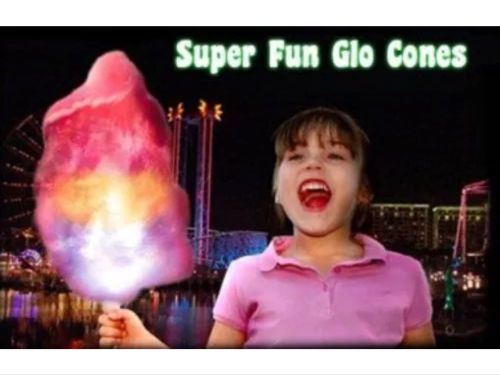 NEW 8 Function LED Cotton Candy Glo Cones-Pack Of 10