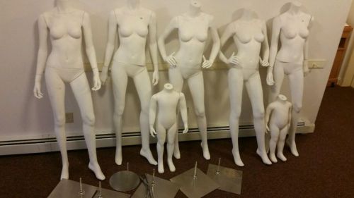 Vintage 1980&#039;s Mannequin Lot  Full Body 5 Female 2 Children