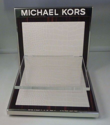 New MICHAEL KORS Store Counter POP Plastic / Metal 2 Shelf Display 8&#034; NIB