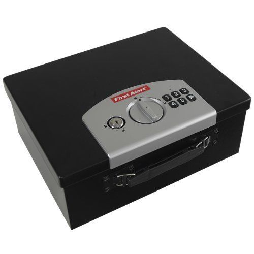Digital security box, black/silver first alert valuables important papers keys for sale