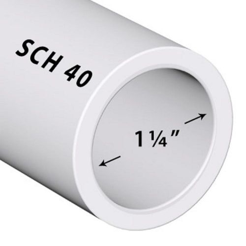 Premium Grade Landscape Pool Spa PVC Pipe Sch 40 1 1/4 Inch (1.25) 6 ft / White