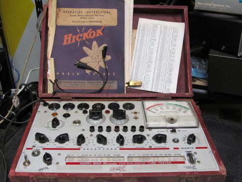 Vintage Hickok 600A Tube Tester,  Pictured Working