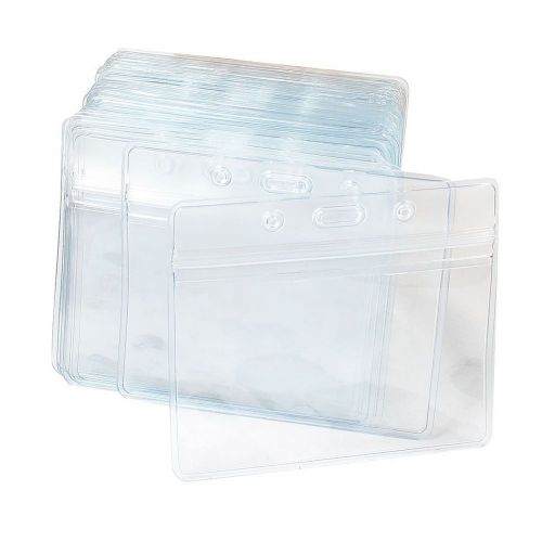 Clear plastic horizontal name tag badge id card holders for sale