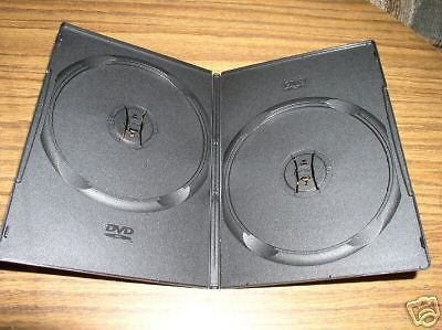 200 High Quality Black 9mm Super Slim Double 2 DVD Cases with DVD Logo - PSD34