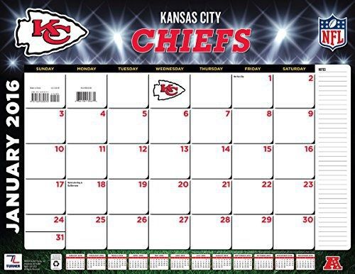 Turner Kansas City Chiefs 2016 Desk Calendar, January-December 2016, 22 x 17&#034;