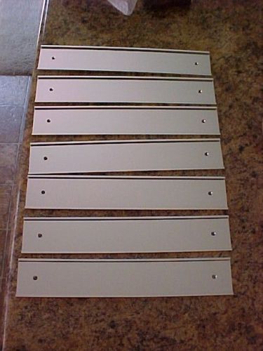 LOT OF 7 ALUMINUM  wall door mount NAME PLATE HOLDERS tag badge 2&#034; X 12&#034;