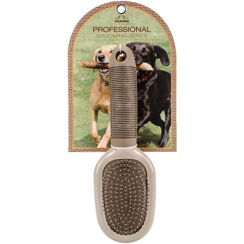 Nandog Pet Brush-Oval Double Sided Brown
