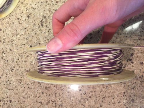 22ga 22awg wire White &amp; Purple Twisted 400 ft Station Hookup Telephone 2 pair L4
