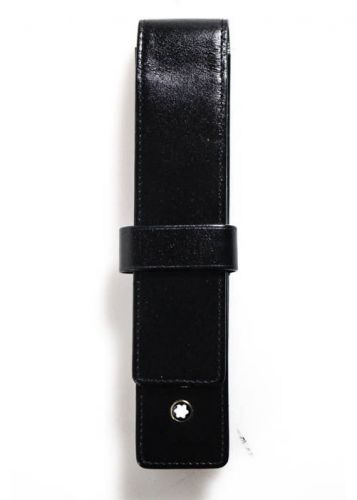 Mont blanc black leather foldover pen holder for sale
