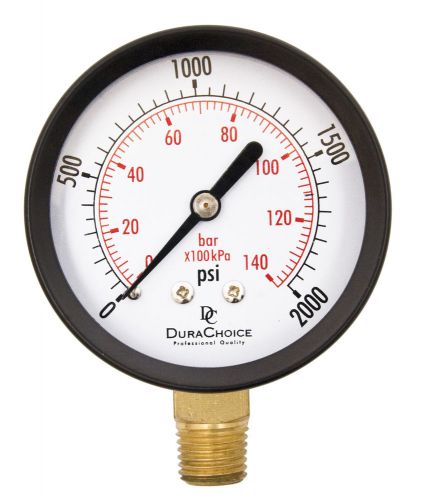 2&#034; utility pressure gauge - blk.steel 1/4&#034; npt lower mount 2,000 psi for sale