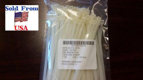 100 PCS Pack 8&#034; inch White Network Cable Cord Wire Tie Strap 50 Lbs Zip Nylon