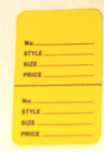100 YELLOW Small (1.1/4 x1.7/8) Perforated Unstrung Price Merchandise Tags
