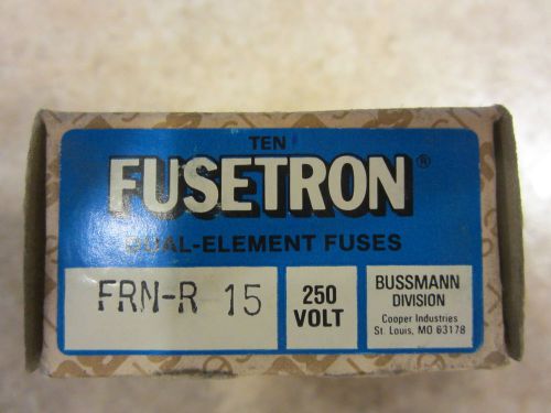 Box of 10 Bussmann FRN-R-15 dual-element fuses 250v
