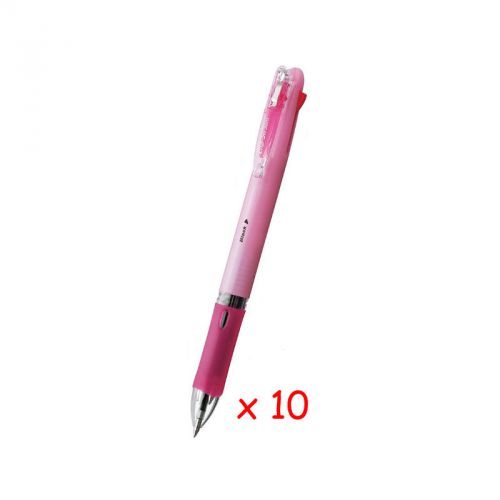 Zebra B4A5 Clip-on Slim 4C 0.7mm 4-Color Ballpoint Pen (10pcs) - Pastel Pink