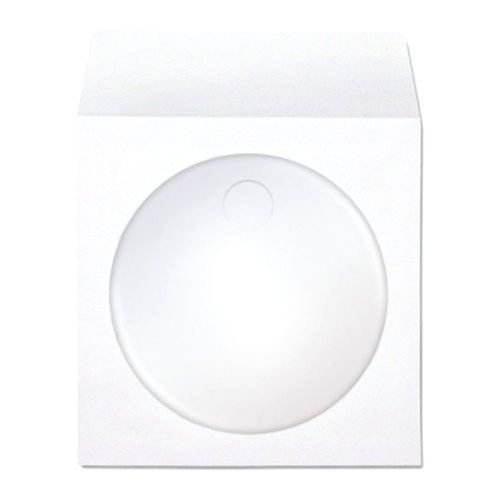 White Pack Cd Dvd Paper Clear Window 1000 Sleeves New Cover Flap 1 Free Office S