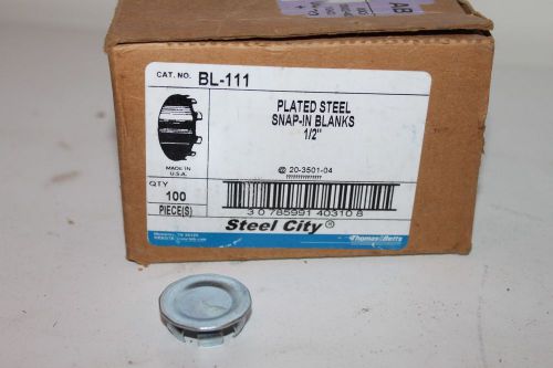 Steel City BL-111  1/2&#034; knock out box closures (box of 100)