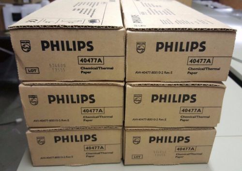 NEW Lot of Six (6) Boxes of Phillips 4077A Chemical Thermal Paper (10 Rolls/Box)
