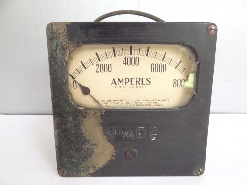 Vintage Used Amperes Direct Current Type WX Spare Gauge Electric Meter Parts