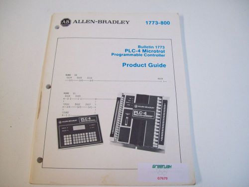 ALLEN-BRADLEY 1773-800 PRODUCT GUIDE PLC-4 MICROTROL PROGRAMMABLE MANUAL