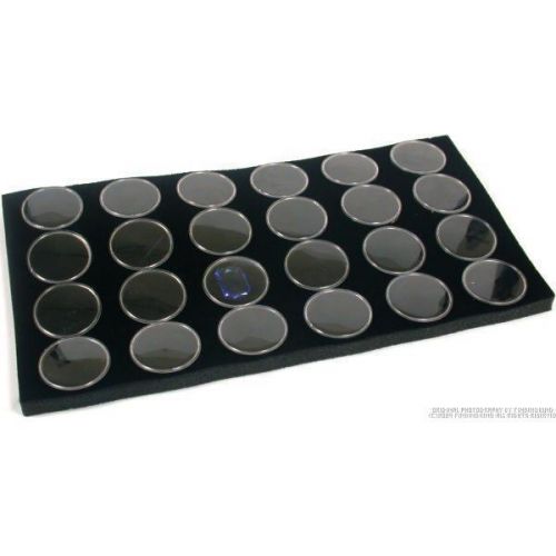 24 Black Gem Jars Display Tray Insert 1 1/2&#034;