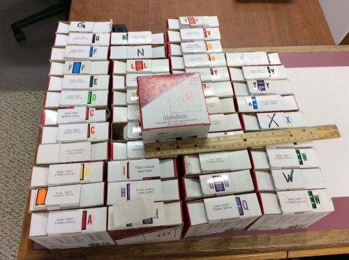 45 boxes of Snead Alphabetic file labels for doctor dentist files. See below