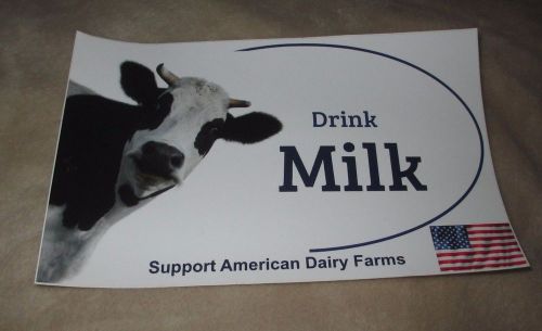 &#034;DRINK MILK SUPPORT AMERICAN DAIRY FARMS&#034;  STICKER 8&#034; X 5&#034; FARMING AGRICULTURE
