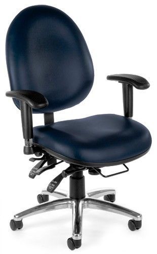 Big &amp;Tall 400 lbs Capacity Anti-Bacterial Blue Vinyl Medical Office Task Chair