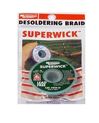 MG Chemicals Desoldering Braid - No Clean - Fine Braid Super Wick for Lead Fr...