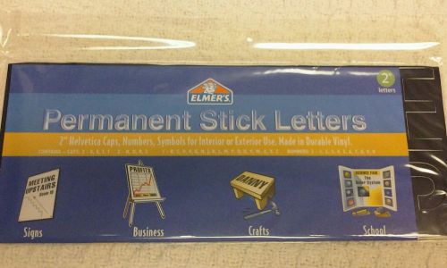 144 pc Elmer`s Permanent Stick 2&#034; Letters Numbers Black Vinyl Indoor Outdoor