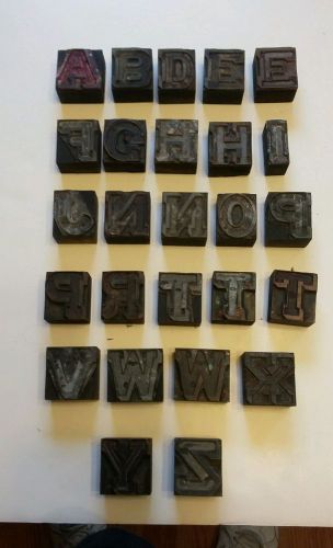 26 Letterpress Printing Wood Wooden Type Printer Block 1.5&#034; Letters