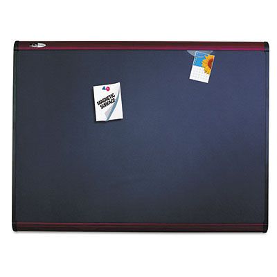 Prestige Plus Magnetic Fabric Bulletin Board, 36 x 24, Mahogany Frame