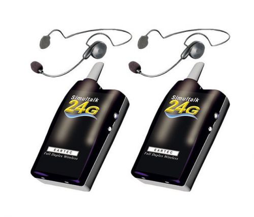 Eartec 2 simultalk 24g beltpacks with cyber headsets slt24g2cyb for sale