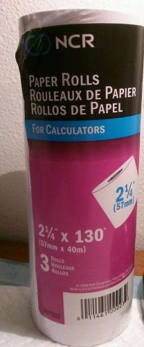 NEW! NCR Paper Rolls For Calculators/Adding Machines #997922 3 Rolls 2-1/4&#034;x130&#039;
