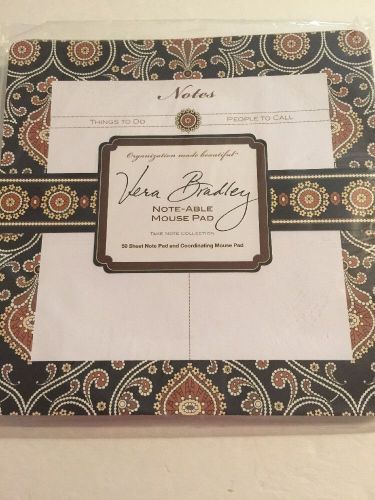 Vera Bradley Flower Paisley Noteable Mouse Pad Brown Black School New Office Mom