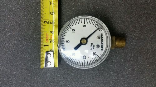 2&#034;vacuum gauge -30hg/0psi ashcroft  blk steel 1/4&#034; npt lower moun for sale
