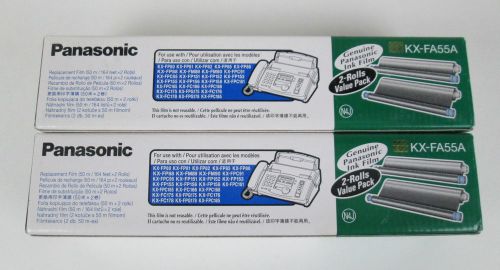 NEW Lot of 4 Panasonic KX-FA55A Fax Film Cartridge Rolls (2 Boxes - 2 Rolls/Box)