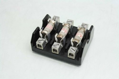 Bussman r60030-3cr fuse holder 600v @ 30a with (3) 30a jjs-30 fuses for sale