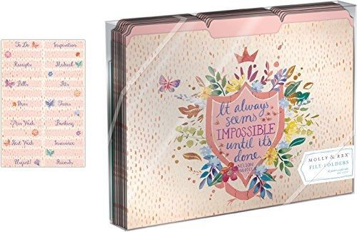 Molly &amp; Rex It Always Seems Impossible Until It&#039;s Done File Folders - Set of 10