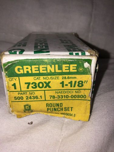 Greenlee 1 1/8&#034; Punch Set 730x 1-1/8&#034; 28.6mm