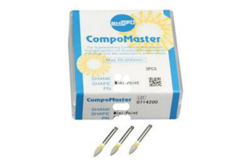 Shofu Dental CompoMaster Polishers FG Mini-Point Coarse (3 per Box) PN #134C