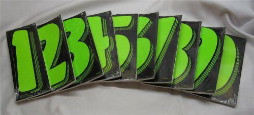 car dealer numbers Set of 1 Dz Each 0 to 9 New 7.5 Inch Chartreuse Window Numbs