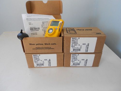 Brand newfour (4) un-activated genuine bw gas clip bwc2-h h2s monitor 10-15ppm for sale