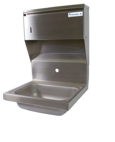 14&#034; x 10&#034; Stainless Steel Hand Sink, w/ Towel Dispenser  BBKHS-W-1410-1-4D-TD