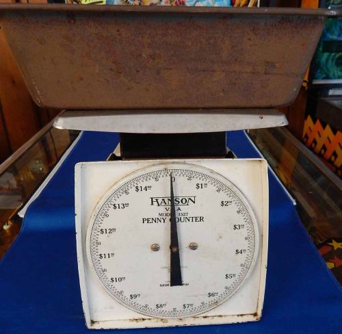 Used vintage penny counting scale in travel case for sale