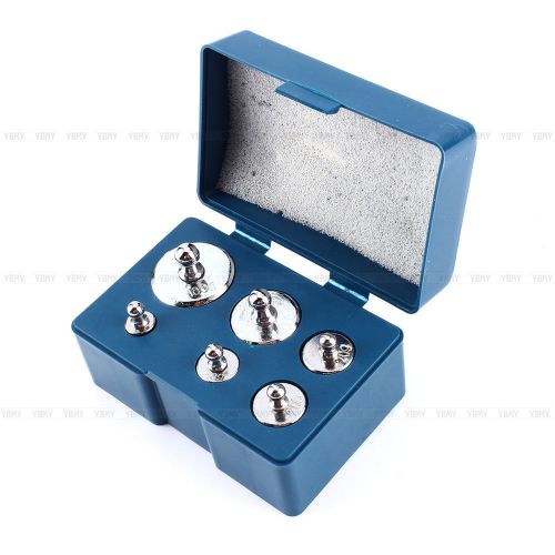 6x/set 5g 10g 20gx2 50g 100g grams precision chrome calibration scale weight kit for sale
